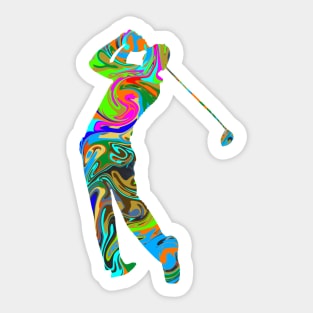 Psychedelic Golfer Sticker